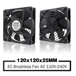 Refroidissement Younuon Double balle 120 mm 12025 EC Brushless Fan AC 110V 115V 120V 220V 240V Fan axial 120x 120x 25 mm est livré avec des pens / grill