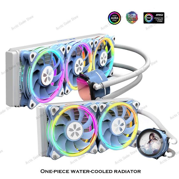 Refroidissement Zeainal Yeston 240/360 AIO CPU refroidisseur Sakura Intel AMD Radiateur 12th LGA1700 Kit de refroidissement à eau 5V 3pin Argb Aura Sync