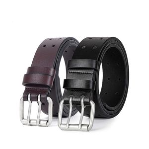 COOLKE Men's Leather Double Prong Belt