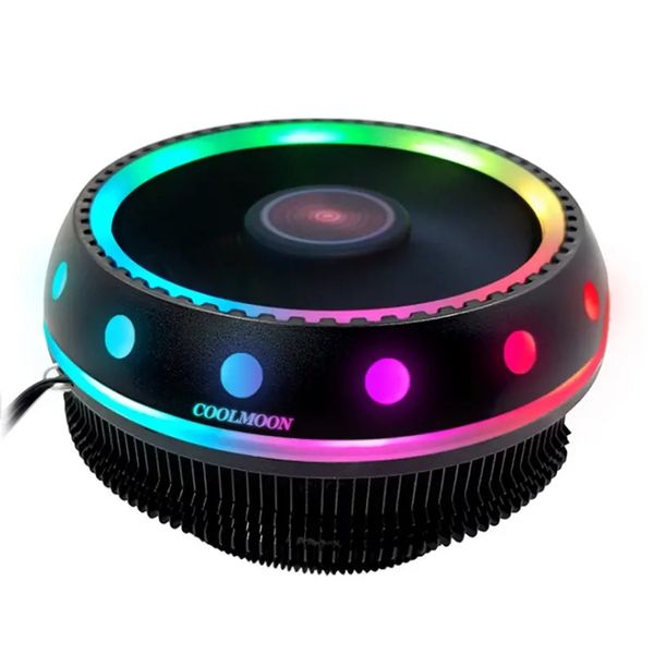 Coolmoon DC 12V 3Pin UFO rétro-éclairage coloré 100mm CPU ventilateur de refroidissement PC dissipateur thermique pour coque d'ordinateur Intel/AMD