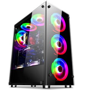 Coolmoon Hyun Shadow Desktop Computer Case Dubbelzijdig Glas Transparant Zijpaneel ATX-pc voor thuiskantoor