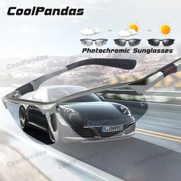 Gafas de sol pochrómicas de la marca Coolpandas hombres polarizados de camaleón Sport Sun Glasses Day Night Vision Driving Zonnebil Heren 240515