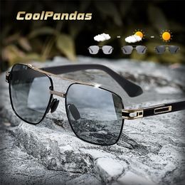 CoolPandas lunettes de soleil de haute qualité polarisées hommes femmes Pochromic UV400 Protection conduite lunettes de soleil unisexe caméléon lentille 220701