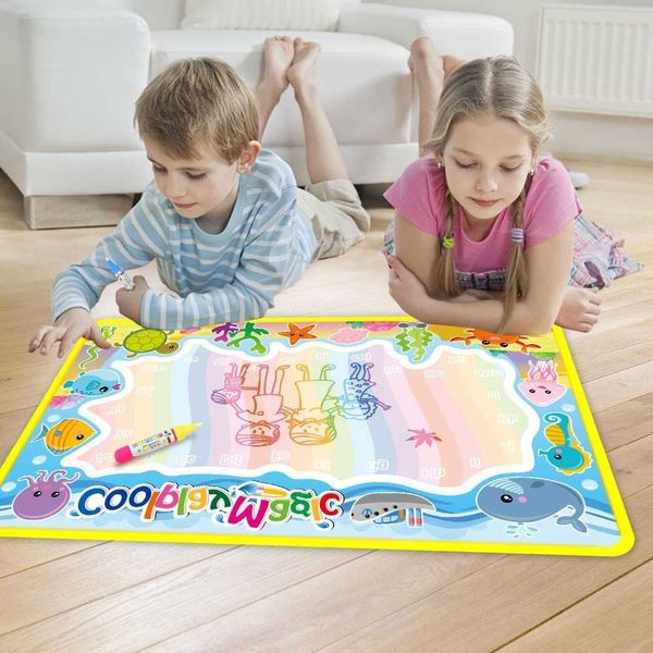 Coolplay Animal Themes Rainbow Water Drawing Mat 2 bolígrafos Doodle Coloring Painting Rug regalo de Navidad 10 piezas al por mayor para niños