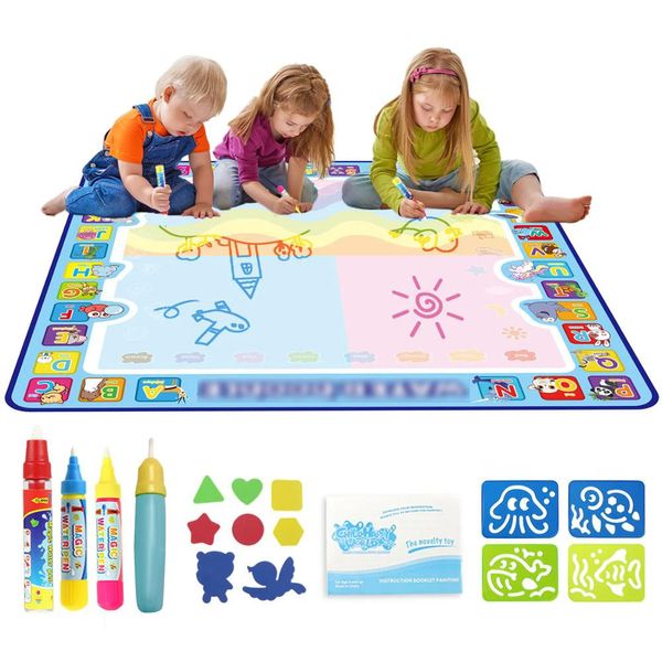 Coolplay tapis de dessin à l'eau magique tapis de coloriage Doodle avec stylos magiques jouets Montessori planche de peinture jouets éducatifs pour enfants 240105