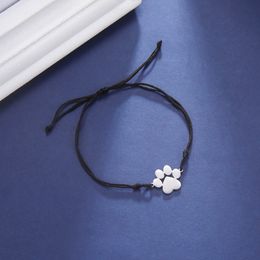 Cooltime honden voetafdruk was touw verstelbare armbanden bij de hand brecelet voor vrouwen meisjes sieraden groothandel valentijnsdag cadeau