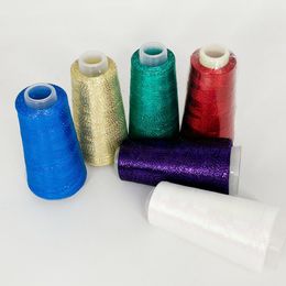 Coomamuu 2000metters métallique de fil de soie couleur Gold Gold Partner Yarn pour les pulls à tricoter à la main 50g / rouleau