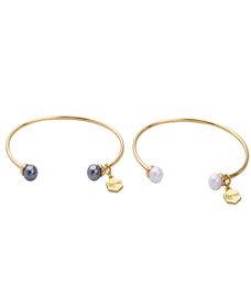 Cooper Bracelets à manchets ouverts simples perles de balle de perle simulées Bracles réglables pour femmes bijoux de mode entièrement 4825339