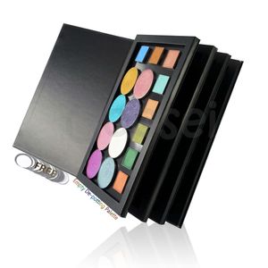 COOSEI BOEK Vormde nieuwe grote magnetische oogschaduw Pallete 3/4 lagen lege grote make -uppalet opbergdoos 60 pcs 36 mm schaduwen