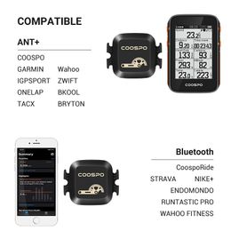 COOSPO BK467 Cadencia y sensor de velocidad Dual Modo RPM Monitor Bluetooth 4.0 Ant Road Bike para Wahoo Garmin Bike Computadora