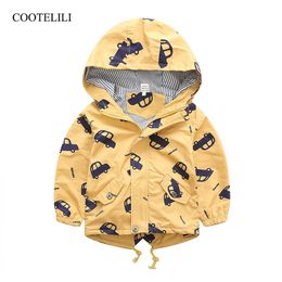 COOTELILI 80-120cm mignon voiture impression vêtements d'extérieur garçons trench-coat printemps enfants vêtements automne enfants veste pour garçons LJ201007