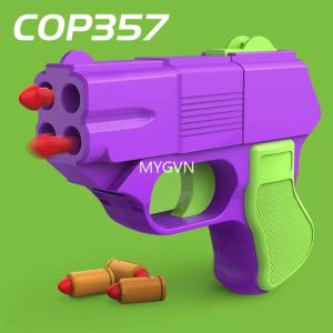 COP357 – pistolet jouet carotte, éjection de coque, lanceur de balles souples, Mini taille, tir manuel, modèle de pistolet Portable, cadeau pour enfants et adultes, accessoire de Collection