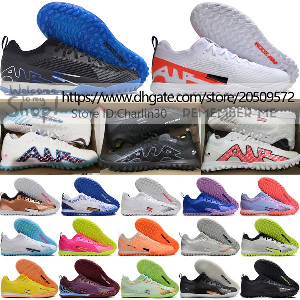 Envoyer avec un sac Chaussures de football de qualité Zoom Vapores 15 Pro IC TF Crampons de football confortables Hommes Cuir souple Lithe CR7 Mbappe Chaussures de football d'entraînement sur gazon intérieur US 6.5-12