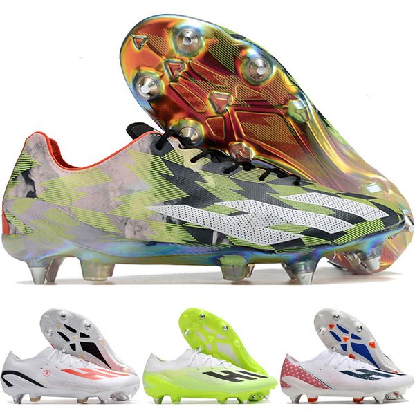 Envoyer avec un sac Bottes de football de qualité X Crazyfast.1 SG Crampons de football à crampons en métal mobiles pour hommes Baskets confortables en cuir souple Chaussures de football en tricot Taille US 6.5-11.5