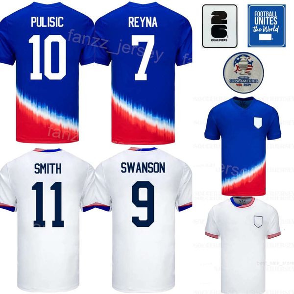 Copa América 2024 US 8 McKennie Soccer Jersey Estados Unidos 21 Weah 3 Zimmerman 20 Balogun 23 Acosta 2 Yedlin 5 Robinson 7 Reyna Football Shirt Kits Equipo nacional