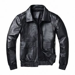 Copersian 2022 Nuevo Talla grande 8XL Chaqueta de cuero de invierno para hombres Hombres Clásico A2 Abrigo de piel de vaca Chaqueta de cuero genuino Calidad 26Mk #