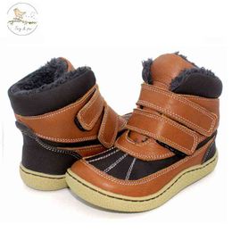 Copodenieve Top Brand Barefoot Lederen Baby Peuter Meisje Jongen Kinderschoenen Voor Mode Winter Sneeuwlaarzen 211108