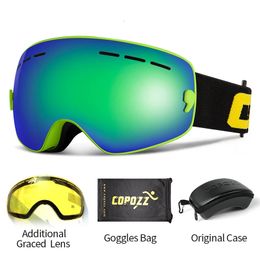 COPOZZ marque enfants lunettes de Ski 4-15 ans professionnel Anti-buée enfant Snowboard lunettes Double UV400 enfants Ski masque lunettes 240109
