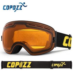 Copozz Brand Professional Ski Goggles dubbele lagen Lens Anti-Fog UV400 Big Ski-bril Skiën Snowboard Men Dames Sneeuwbril 240411