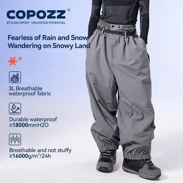 Copozz Brand Winter 3L Pantalon de ski mâle Sports extérieurs Pantalons de neige femelle imperméable perméable Pantalon Snowboard 231221