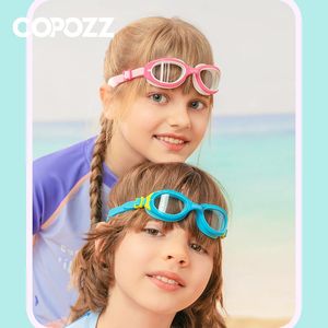 Copozz kleurrijk zwembril kinderen professionele kinderen zwemmen brillen anti -mist uv bescherming waterglazen voor jongen en meisje 240416