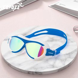 Copozz mode zwembril voor kinderen kinderen verstelbare UV waterdichte zwemglazen anti-vog badmode sport brillen brillen 240426