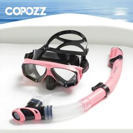 Copozz Professional Diving Mask Mask Fog Free Pildable Diving Poussins Swcogles Scelled Diving Temperred Glass Goggles Goggles 240429