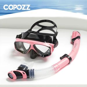 Copozz Professional Diving Mask Mask Fog Free Pildable Diving Poussières Scuba Scelled Diving Temperred Glass Goggles Goggles 240506