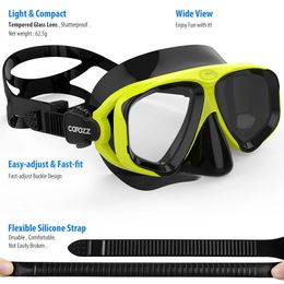 Copozz Professional Diving Scuba Mask pas de lunettes de plongée en plongée plongée en plongée plongée en plongée en plongée en plongée en plongée en plongée masque en verre trempé Femmes 240422