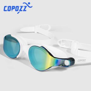 Copozz Professional Hd Swimming Goggles Double anti-buts Ajustements ajustés Silicone Big View Goggles pour hommes femmes 240412