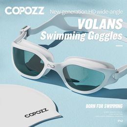 Copozz Profesional Gafas de natación de alta definición Anti Fog Protección UV Gafas de natación ajustable Silicona Glass 240428
