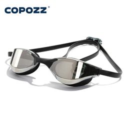 COPOZZ Professionele Waterdichte Plating Clear Dubbele Antifog Zwembril AntiUV Mannen Vrouwen Brillen Zwembril met Case 240123