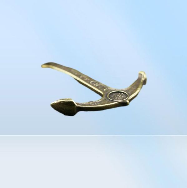 Ancre en cuivre porte-clés pendentifs à la main en laiton navire naval ancres porte-clés Vintage pendentif sac à main voiture porte-clés suspendus cadeaux6783898