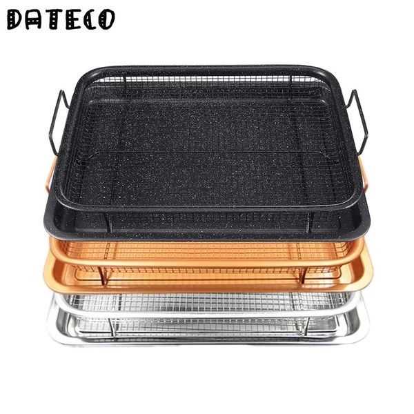 Bandee de cobre Bandeja Freír el aceite Fichas antideslizantes Chips Cesta Plato Grill Malla Barbacoa Herramientas Caja de cocina para cocina W220425