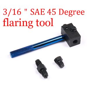 Handheld 45 Degree Flaring Tool for 3/16" SAE Copper Brake Lines, Dual-End OP1/OP2 Pipe Reamer & Punch