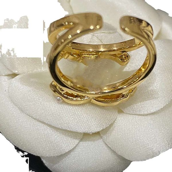 Bague en laiton en cuivre lettre T jamais double fondu anneaux de bande ouverte créateur de mode hommes femmes pierres précieuses bijoux de mariage cadeaux accessoire GG s