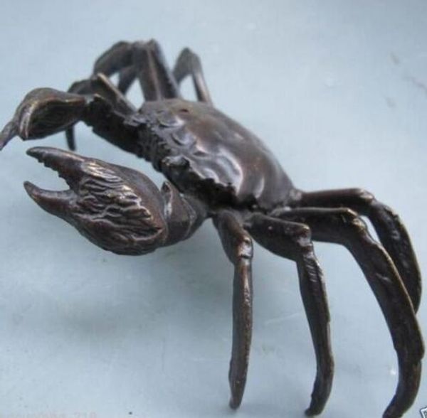 Statue de crabe en cuivre moulé, ornement de jardin, 100% laiton véritable, Bronze