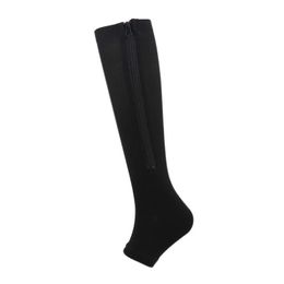 Basses de chaussettes de compression en cuivre chaussette de compression à fermeture éclair avec la compression Zip Chaussette de Medias