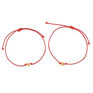 Bracelet de coeur cuivre Femmes à la main tissé Corde colorée ajusté Charme de corde pour cadeau de bijoux