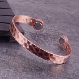 Pulsera magnética de cobre para hombre, brazaletes abiertos de energía con imán para la salud, beneficios ajustables de 10mm, Bangle236n