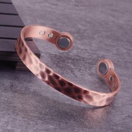 Pulsera magnética de cobre para hombre, brazalete abierto de energía con imán para la salud, beneficios ajustables de 10mm, Bangle250a