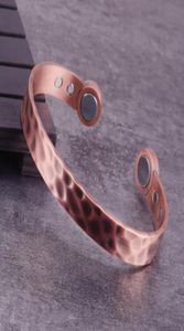 Koperen magnetische armband heren 10 mm verstelbare voordelen Gezondheidsmagneet Energie Open manchet armbanden Bangle9031090