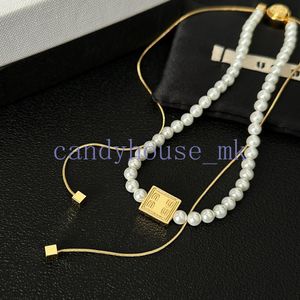 Koper materiaal ontwerper ketting klassieke letter ketting merk hangers heren dames kettingen luxe fanshion sieraden geschenken accessoire