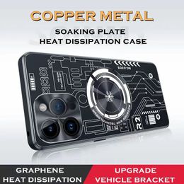 Koper Metaal Cooling Case Voor Iphone 15 14 13 12 11 Pro Max 14 Pro 14 Plus Grafeen Aluminium Game warmteafvoer Back Cover