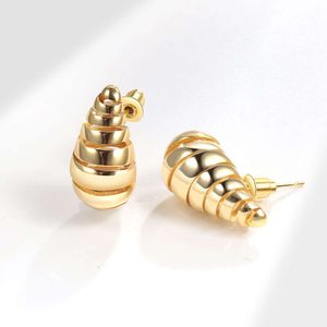 Verkoperd echt goud, minimalistische metalen uitgeholde waterdruppelbaloorbellen, met een uniek ontwerp en een high-end gevoel