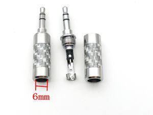 Koper rhodium vergulde koolstofvezel 3,5 mm plug soldeerconnector