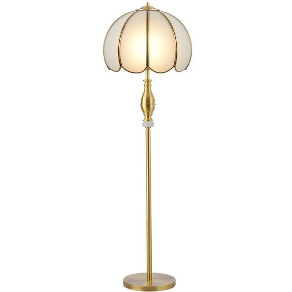 Lampe de table en cuivre rétro européen salon étude lampadaire chambre chevet décoration éclairage interrupteur au pied pour lampadaire E27
