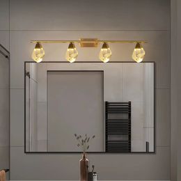 Koperen wandlampen moderne badkamer ijdelheid verlichtingsarmaturen luxe kristallen led spiegelverlichting woonkamer muur sconce voor binnenverlichting