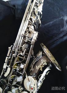 Kopie Duitsland JK SX90R Keilwerth Alto Saxophone Real Picture Black Nickei Professional Musical Instrument met Sax Mondstuk1741334