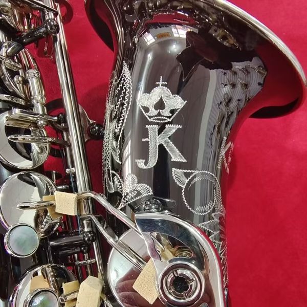 Copia Alemania JK SX90R Keilwerth Instrumento musical profesional de viento de madera Saxofón alto Latón Nuevo NickeI negro con boquilla de saxo